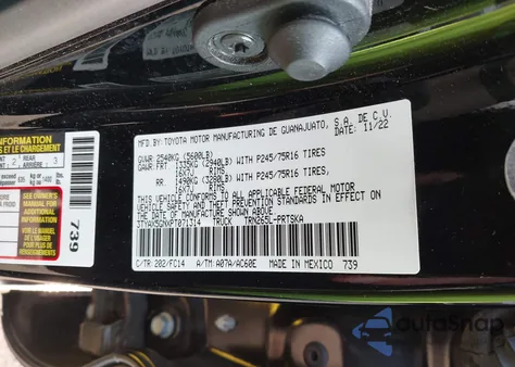 2023 Toyota Tacoma Sr5 из США, поврежденный, VIN 3TYAX5GNXPT071314